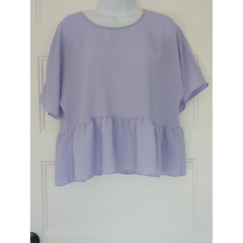 Wilfred Aritzia Lilac Peplum Blouse Size S Flowy Feminine Top - Picture 2 of 7